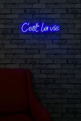 Decoratiune luminoasa LED, C'est La Vie, Benzi flexibile de neon, DC 12 V, Albastru