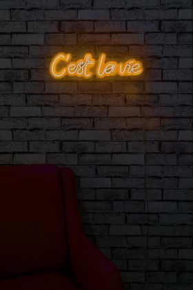 Decoratiune luminoasa LED, C'est La Vie, Benzi flexibile de neon, DC 12 V, Galben