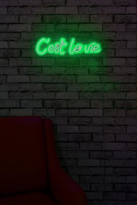 Decoratiune luminoasa LED, C'est La Vie, Benzi flexibile de neon, DC 12 V, Verde