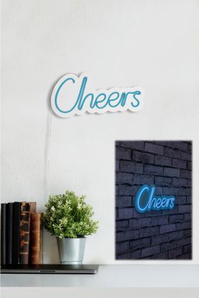 Decoratiune luminoasa LED, Cheers, Benzi flexibile de neon, DC 12 V, Albastru