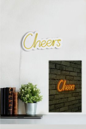 Decoratiune luminoasa LED, Cheers, Benzi flexibile de neon, DC 12 V, Galben