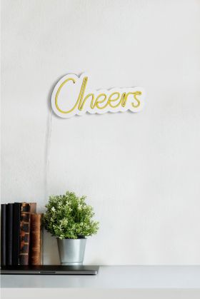 Decoratiune luminoasa LED, Cheers, Benzi flexibile de neon, DC 12 V, Galben