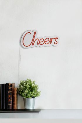 Decoratiune luminoasa LED, Cheers, Benzi flexibile de neon, DC 12 V, Rosu