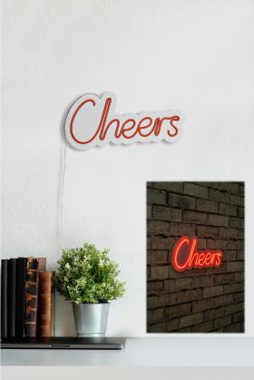 Decoratiune luminoasa LED, Cheers, Benzi flexibile de neon, DC 12 V, Rosu