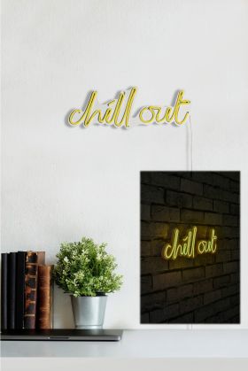 Decoratiune luminoasa LED, Chill Out, Benzi flexibile de neon, DC 12 V, Galben