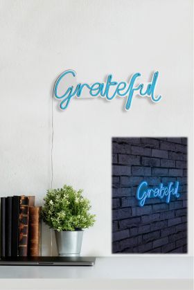 Decoratiune luminoasa LED, Grateful, Benzi flexibile de neon, DC 12 V, Albastru