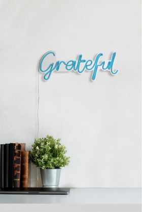 Decoratiune luminoasa LED, Grateful, Benzi flexibile de neon, DC 12 V, Albastru