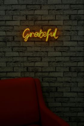 Decoratiune luminoasa LED, Grateful, Benzi flexibile de neon, DC 12 V, Galben