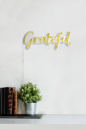 Decoratiune luminoasa LED, Grateful, Benzi flexibile de neon, DC 12 V, Galben