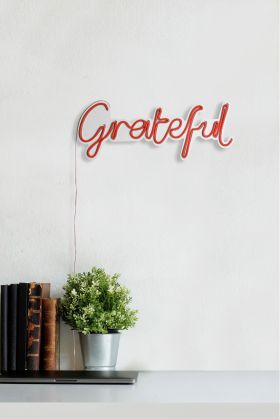 Decoratiune luminoasa LED, Grateful, Benzi flexibile de neon, DC 12 V, Rosu