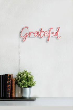 Decoratiune luminoasa LED, Grateful, Benzi flexibile de neon, DC 12 V, Roz