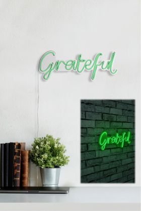 Decoratiune luminoasa LED, Grateful, Benzi flexibile de neon, DC 12 V, Verde