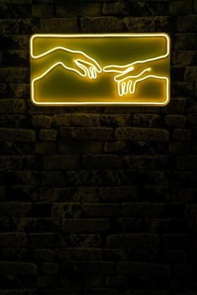 Decoratiune luminoasa LED, Creation of Adam, Benzi flexibile de neon, DC 12 V, Galben