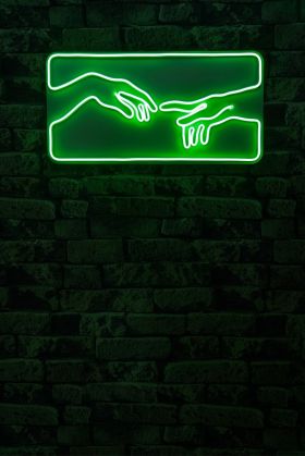 Decoratiune luminoasa LED, Creation of Adam, Benzi flexibile de neon, DC 12 V, Verde