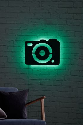 Decoratiune luminoasa LED, Camera, MDF, 60 LED-uri, Verde