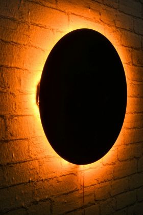 Decoratiune luminoasa LED, Circle, MDF, 60 LED-uri, Galben