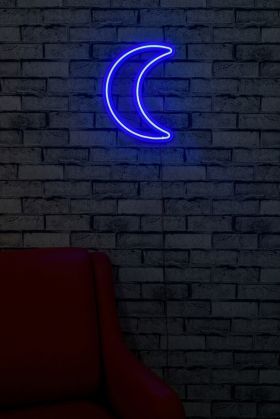 Decoratiune luminoasa LED, Crescent, Benzi flexibile de neon, DC 12 V, Albastru