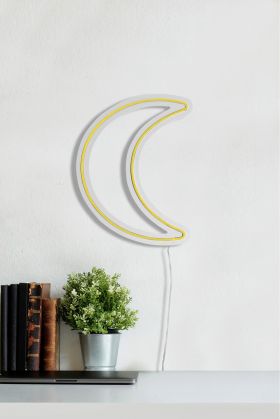 Decoratiune luminoasa LED, Crescent, Benzi flexibile de neon, DC 12 V, Galben