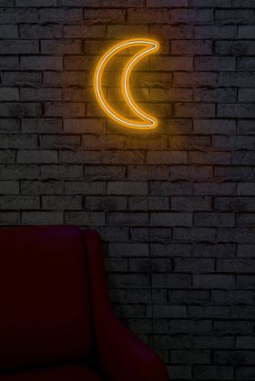 Decoratiune luminoasa LED, Crescent, Benzi flexibile de neon, DC 12 V, Galben