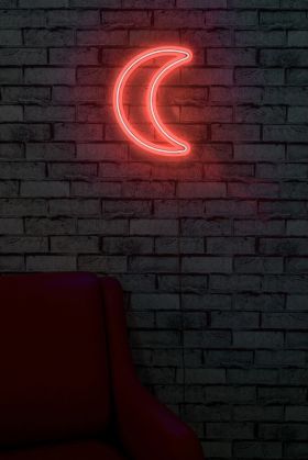 Decoratiune luminoasa LED, Crescent, Benzi flexibile de neon, DC 12 V, Rosu