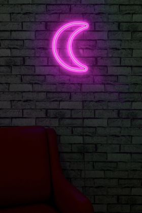 Decoratiune luminoasa LED, Crescent, Benzi flexibile de neon, DC 12 V, Roz