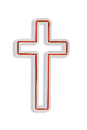 Decoratiune luminoasa LED, Cross Sign, Benzi flexibile de neon, DC 12 V, Rosu