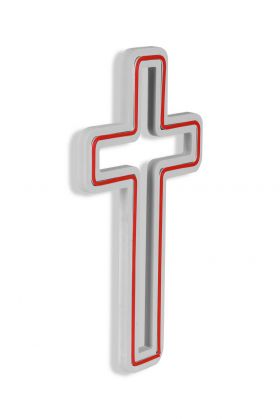 Decoratiune luminoasa LED, Cross Sign, Benzi flexibile de neon, DC 12 V, Rosu