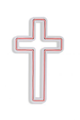 Decoratiune luminoasa LED, Cross Sign, Benzi flexibile de neon, DC 12 V, Roz