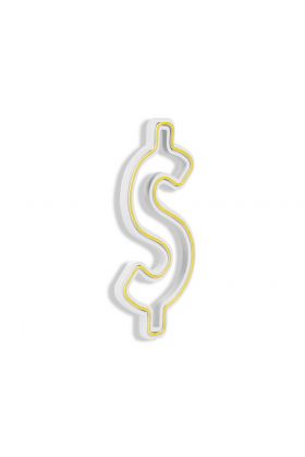 Decoratiune luminoasa LED, Dollar Sign, Benzi flexibile de neon, DC 12 V, Galben