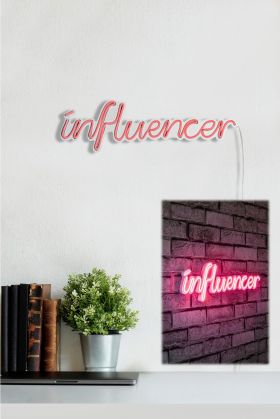 Decoratiune luminoasa LED, Influencer, Benzi flexibile de neon, DC 12 V, Roz