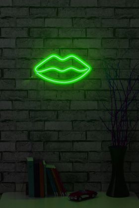 Decoratiune luminoasa LED, Lips, Benzi flexibile de neon, DC 12 V, Verde