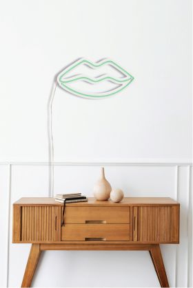 Decoratiune luminoasa LED, Lips, Benzi flexibile de neon, DC 12 V, Verde