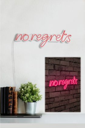 Decoratiune luminoasa LED, No Regrets, Benzi flexibile de neon, DC 12 V, Roz