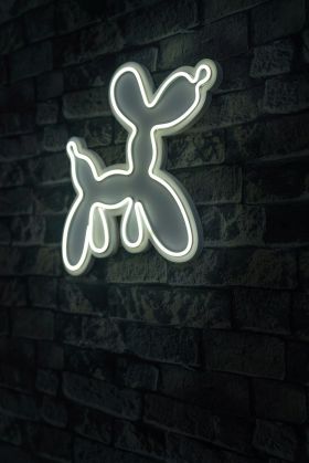 Decoratiune luminoasa LED, Balloon Dog, Benzi flexibile de neon, DC 12 V, Alb