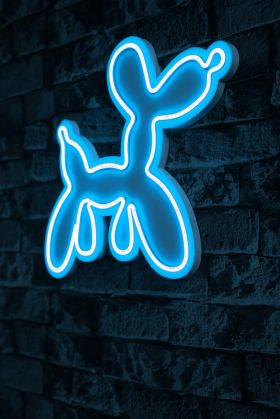 Decoratiune luminoasa LED, Balloon Dog, Benzi flexibile de neon, DC 12 V, Albastru