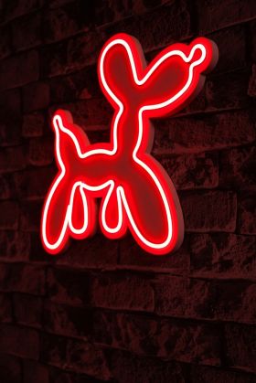 Decoratiune luminoasa LED, Balloon Dog, Benzi flexibile de neon, DC 12 V, Rosu