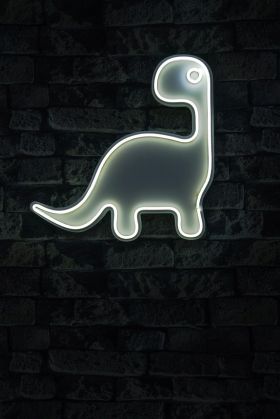 Decoratiune luminoasa LED, Dino the Dinosaur, Benzi flexibile de neon, DC 12 V, Alb