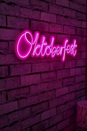 Decoratiune luminoasa LED, Oktoberfest, Benzi flexibile de neon, DC 12 V, Roz