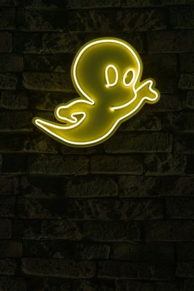 Decoratiune luminoasa LED, Casper The Friendly Ghost, Benzi flexibile de neon, DC 12 V, Galben