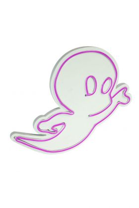 Decoratiune luminoasa LED, Casper The Friendly Ghost, Benzi flexibile de neon, DC 12 V, Roz