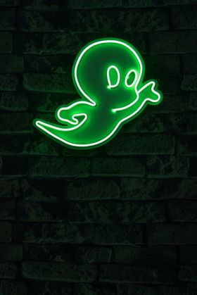 Decoratiune luminoasa LED, Casper The Friendly Ghost, Benzi flexibile de neon, DC 12 V, Verde