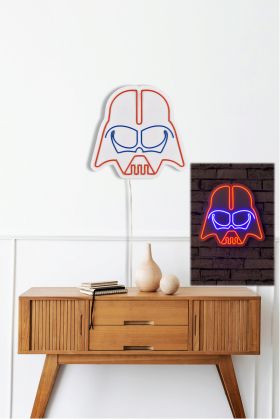 Decoratiune luminoasa LED, Darth Vader, Benzi flexibile de neon, DC 12 V, Rosu albastru