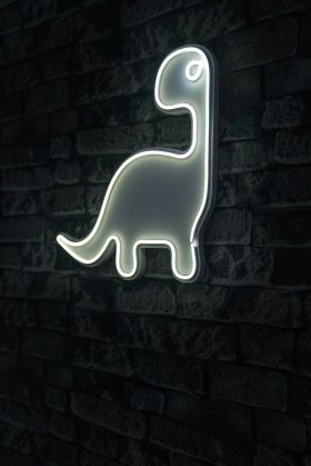 Decoratiune luminoasa LED, Dino the Dinosaur, Benzi flexibile de neon, DC 12 V, Alb