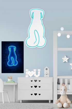 Decoratiune luminoasa LED, Doggy, Benzi flexibile de neon, DC 12 V, Albastru