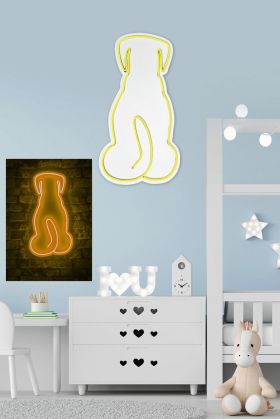 Decoratiune luminoasa LED, Doggy, Benzi flexibile de neon, DC 12 V, Galben