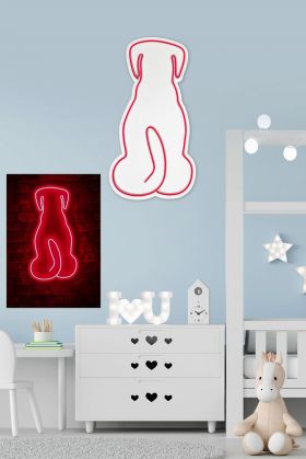 Decoratiune luminoasa LED, Doggy, Benzi flexibile de neon, DC 12 V, Rosu