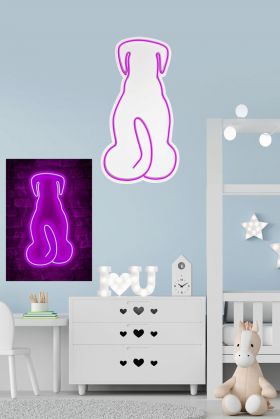 Decoratiune luminoasa LED, Doggy, Benzi flexibile de neon, DC 12 V, Roz