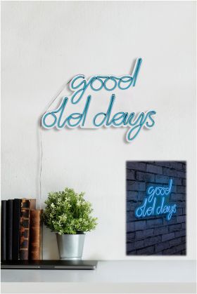 Decoratiune luminoasa LED, Good Old Days, Benzi flexibile de neon, DC 12 V, Albastru