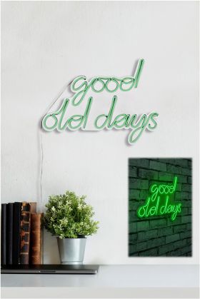 Decoratiune luminoasa LED, Good Old Days, Benzi flexibile de neon, DC 12 V, Verde