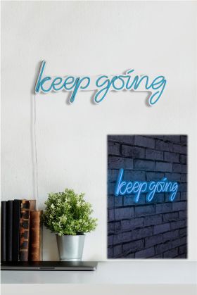 Decoratiune luminoasa LED, Keep Going, Benzi flexibile de neon, DC 12 V, Albastru